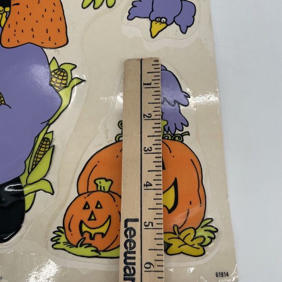 VTG Classic Clings Halloween Window Decorations Frankenstein Jack O Lantern 1989 - Picture 10 of 11